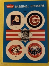 1989 Fleer Stickers 4 on 1 #NNO Astros|Braves|Cubs|Reds