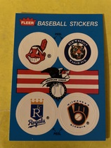 1989 Fleer Stickers 4 on 1 #NNO Brewers|Indians|Royals|Tigers