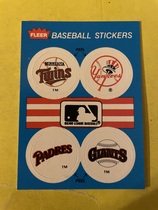 1989 Fleer Stickers 4 on 1 #NNO Giants|Padres|Twins|Yankees