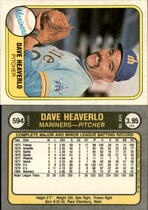 1981 Fleer Base Set #594 Dave Heaverlo