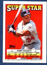 1988 Topps Stickers Backs (No Sticker) #52 Kirby Puckett