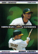 2008 Finest Topps Team Favorites Dual #EB Bobby Crosby|Eric Chavez