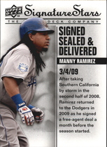 2009 Upper Deck Signature Stars Signed Sealed and Delivered #SSD4 Manny Ramirez