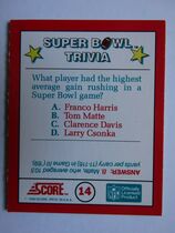 1990 Score Super Bowl Trivia #14 Super Bowl Trivia