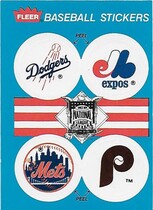 1989 Fleer Stickers 4 on 1 #NNO Dodgers|Expos|Mets|Phillies