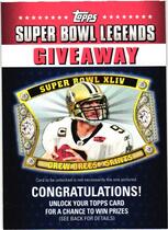 2011 Topps Super Bowl Legends Giveaway Redeemed #SBLG9 Drew Brees