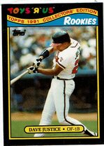 1991 Topps ToysRUs Rookies #14 David Justice
