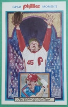 1983 Team Issue Philadelphia Phillies Great Moments Postcards #10 Del Unser|Tug Mcgraw