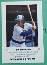 1985 Team Issue Milwaukee Brewers Police #NNO Ted Simmons