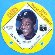 1985 Team Issue Detroit Tigers Cains Discs #19 Lou Whitaker