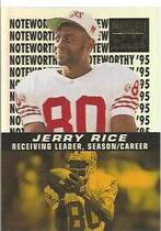 1996 Pinnacle Zenith Noteworthy '95 #2 Jerry Rice