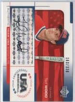 2004 Upper Deck USA Baseball 25th Anniversary Signatures Black In #WOOD Ted Wood