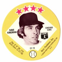 1978 Big T & Tastee-Freez Discs #19 Dave Kingman