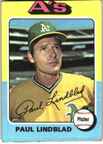 1975 Topps Base Set #278 Paul Lindblad