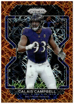 2021 Panini Prizm Prizm Orange Lazer #284 Calais Campbell