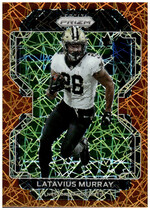 2021 Panini Prizm Prizm Orange Lazer #305 Latavius Murray