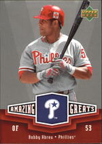 2006 Upper Deck Amazing Greats #AG-BA Bobby Abreu
