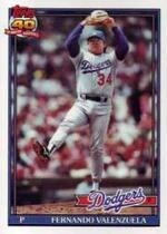 1991 O-Pee-Chee OPC Base Set #80 Fernando Valenzuela