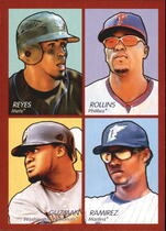 2009 Upper Deck Goudey 4-In-1 #35-38 Jose Reyes|Jimmy Rollins|Hanley Ramirez|Cristian Guzman