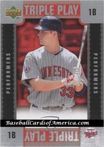 2007 Upper Deck Triple Play Performers #TP-JM Justin Morneau