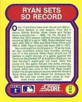 1988 Score Great Moments in Baseball Magic Motion Trivia #23 Nolan Ryan
