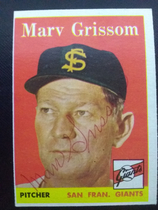 1958 Topps Base Set #399 Marv Grissom