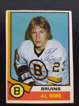 1974 O-Pee-Chee OPC NHL #333 Al Sims