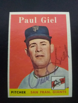 1958 Topps Base Set #308 Paul Giel