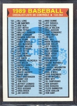 1989 O-Pee-Chee OPC Base Set #118 Checklist