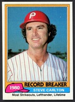 1981 Topps Base Set #202 Steve Carlton RB