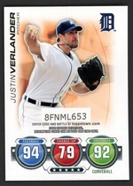 2010 Topps Attax Code Cards Series 2 #25 Justin Verlander