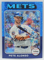 2024 Topps Heritage Chrome Blue Sparkle Refractor #410 Pete Alonso