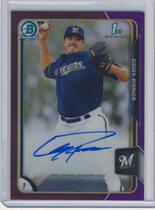 2015 Bowman Chrome Draft Pick Prospect Autos Purple Refractor #BCA-CP Cody Ponce