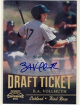2011 Playoff Contenders Draft Ticket Autographs #DT22 B.A. Vollmuth