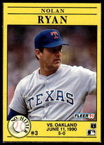 1991 Fleer Wax Box Cards #3 Nolan Ryan