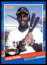 1991 Donruss Base Set #375 Jose Uribe
