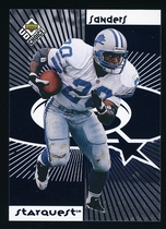 1998 Upper Deck Choice Starquest/Rookquest Blue 1 Star #SR03 Barry Sanders|Tavian Banks