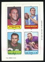 1969 Topps Four-in-One Inserts #NNO Johnny Roland|Craig Morton|Sam Baker|Bill Brown