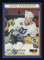 1992 Pro Set Rookie Goal Leaders #11 Geoff Sanderson