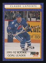 1992 Pro Set Rookie Goal Leaders #12 Claude Lapointe
