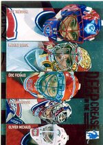 2003 BAP Memorabilia Deep in the Crease #DC-3 Jose Theodore|Mathieu Garon|Eric Fichaud|Jean-Francois Damphousse|Olivier Michaud