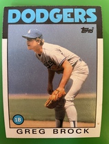 1986 Topps Base Set #368 Greg Brock