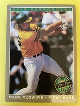 1993 O-Pee-Chee OPC Premier Star Performers (Gold Border Front) #16 Mark McGwire