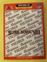1989 Pro Set Super Bowl Logos #8 Super Bowl VIII