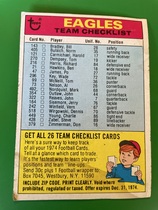 1974 Topps Team Checklists #21 Philadelphia Eagles