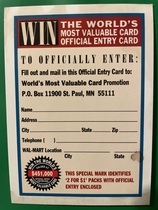1995 Upper Deck Base Set #NNO Worlds Most Valuable Entry Card