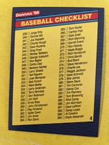1986 Donruss Base Set #CL4 Checklist 339-442