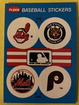1989 Fleer Stickers 4 on 1 #NNO Indians|Mets|Phillies|Tigers