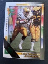 1992 Wild Card NFL 10 Stripes #49 Keith Woodside