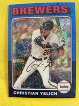 2024 Topps Heritage Chrome Blue Sparkle Refractor #369 Christian Yelich